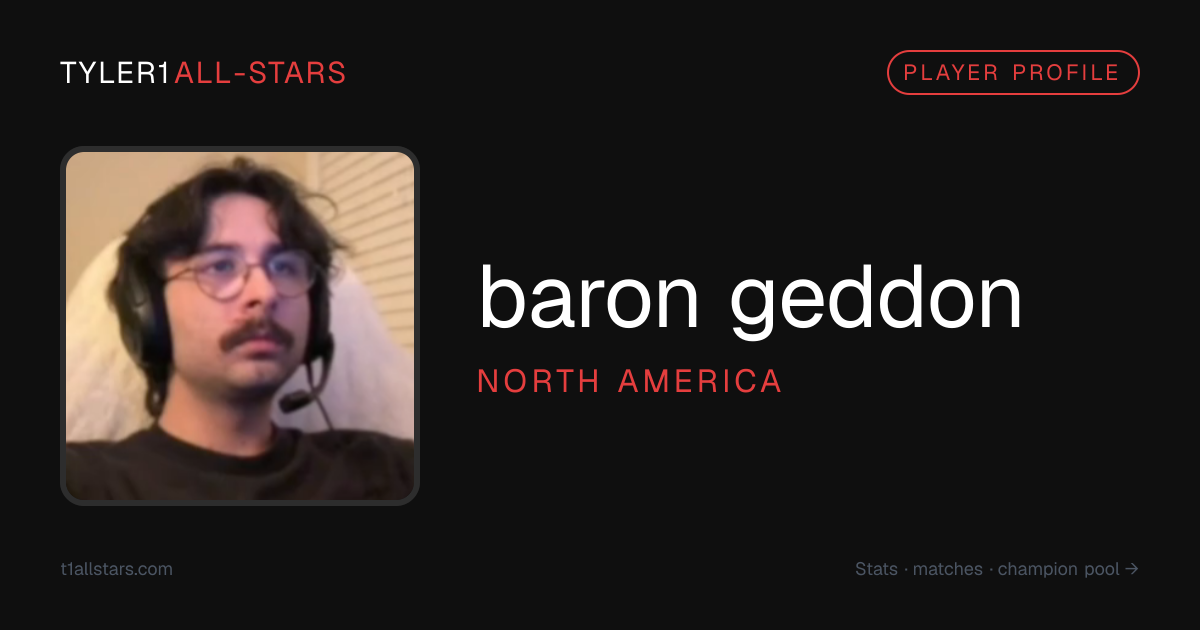 baron geddon - Stats & Match History | Tyler1 All-Stars
